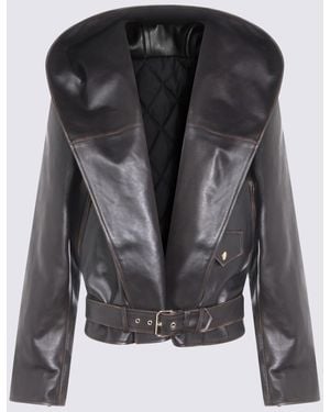 Alaïa Dark Leather Jacket - Black