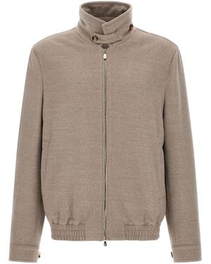 Brunello Cucinelli Virgin Wool Bomber Clothing - Brown