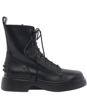 Tod's Leather Ankle Boots - Blue