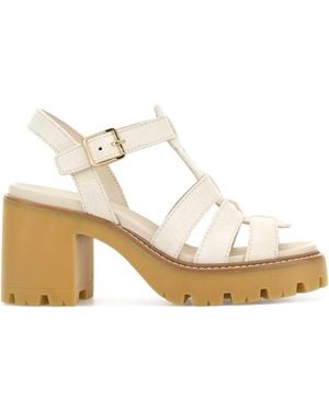 Prada White Suede Sandals