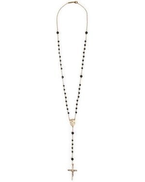 Dolce & Gabbana Metal Rosary Necklace With Natural Stones - White