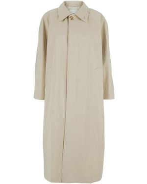 DUNST Trench Coat With Classic Collar - Natural