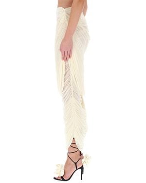 Magda Butrym Magda Butrym Draped Cupro Midi Skirt - White
