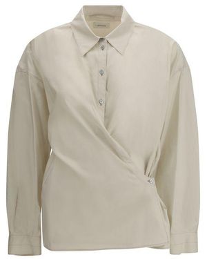 Lemaire Beige Cotton Dress Shirt - Gray