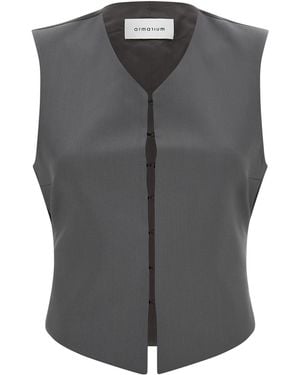 ARMARIUM Guia Vest Virgin Wool Cupro Gilet - Grey