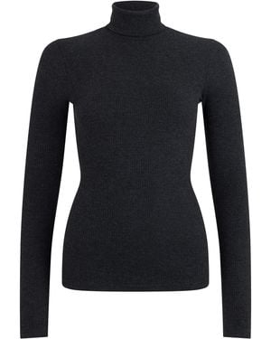 Agolde Turtleneck Sweater, Ribbed Knit, Polyester - Black