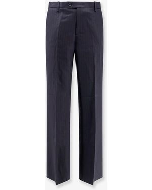Tonywack Wool Blend Pinstriped Trousers - Blue