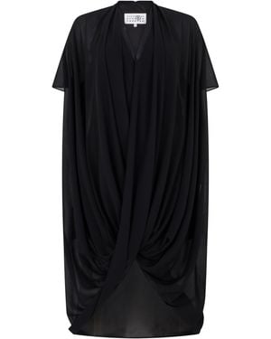 MM6 by Maison Margiela Dress Asymmetric Draped Polyester - Black