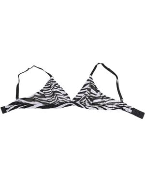 Dolce & Gabbana Zebra Print Sheer Mesh Bralette Underwear And Silk Clothing - Multicolor