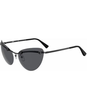 Moschino Sunglasses Cat Eye Rimless, Frame And Lens Mos082-S0V81Ir Dark Ruthenium - Black