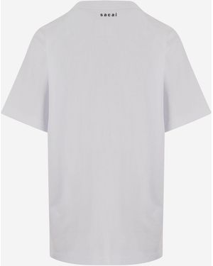 Sacai T-Shirt Printed Cotton T-Shirts & Jerseys - White