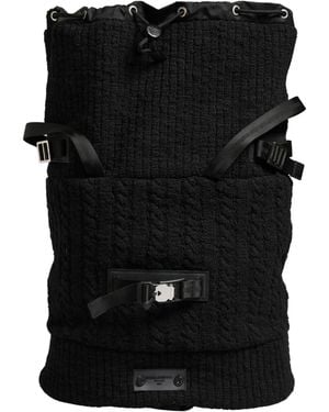 Dolce & Gabbana Tricot Wool Blend Duffel Backpack Travel Borse Bag Accessory - Black