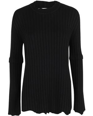 Helmut Lang Ribbed Merino Wool Jumper - Black