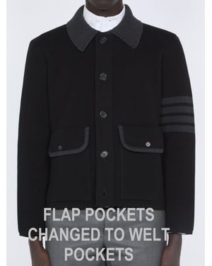 Thom Browne Polo Collar Work Jacket - Black