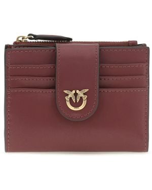 Pinko Wallet With Logo Calf Leather Bos Taurus - Purple