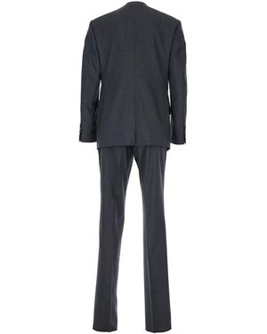 Tom Ford Double-Breasted Suit With Peak Revers - Black
