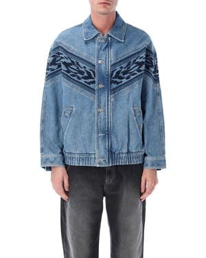 Isabel Marant Marant Julian Embroidered Denim Jacket - Blue