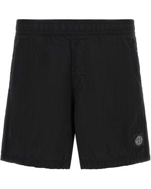 Stone Island Polyamide Cargo Shorts - Black