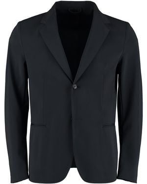 THE (Alphabet) Jacket Single-Breasted Two-Button Check Elastane Suit & Dinner - Black