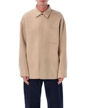 JW Anderson Oversized Wool Shirt Jacket - Blue