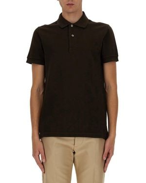 Tom Ford Piquet Cotton Polo Shirt - Black