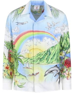 CASABLANCA Shirts Silk - Blue