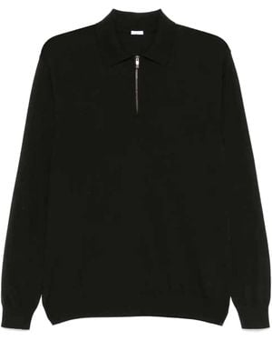 Malo Virgin Wool Polo Shirt - Black