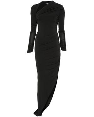 Amen Asymmetrical Draped Dress - Black