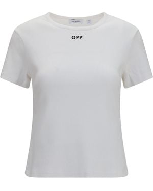 Off-White c/o Virgil Abloh Off Stamp T-Shirt Cotton; Elastane T-Shirts - Grey