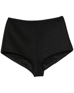 ANDAMANE High-Waisted Stretch Mini Shorts Virgin Wool - Black