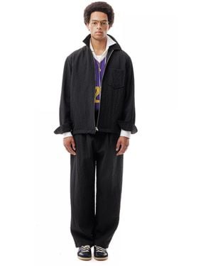 LC23 Seersucker Overshirt Cotton Jacket - Black