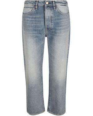 Brunello Cucinelli Logo-Embroidered Tapered Denim Jeans - Blue