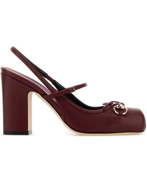 Gucci Burgundy Leather Pumps - Brown
