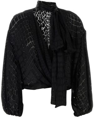 Blumarine Devore Blouse - Black