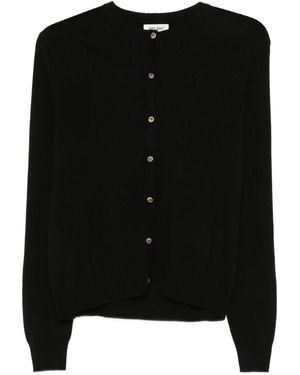 Goat Soft Crewneck Cardigan - Black