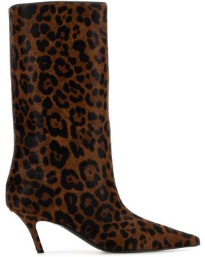 AMINA MUADDI Printed Calf Hair Fiona Boots - Brown