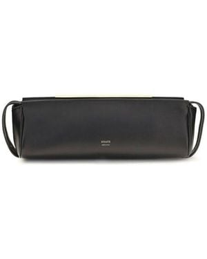 KHAITE Calf Leather Bos Taurus Clutch Bag - Black
