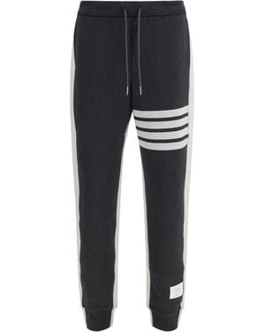 Thom Browne Loopback 4-Bar Track Pants Dark Pale Cotton - Black