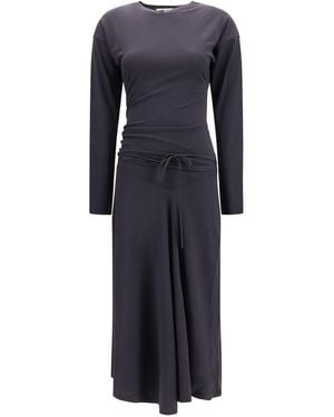 Lemaire Draped Fitted Long Dress Cotton - Blue
