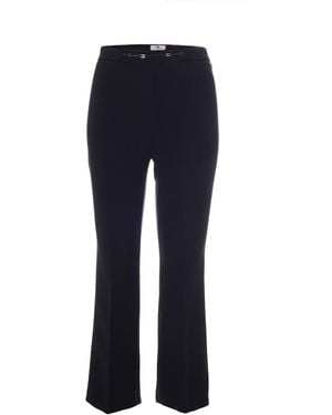 Elisabetta Franchi Trumpet Polyester Flared Trousers - Blue