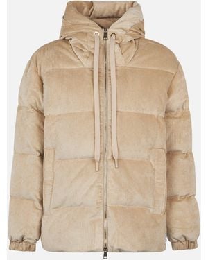 MC2 Saint Barth Geneve Corduroy Hooded Down Jacket __Single__ - Natural