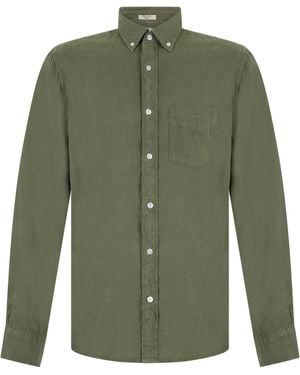 GANT Long-Sleeve Linen Shirt - Green