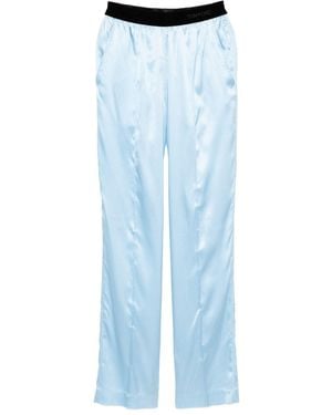 Tom Ford Stretch Silk Satin Pj Trousers - Blue