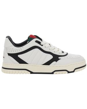 Gucci Reweb And Low Top Sneakers With Web Detail On The Tongue And Logo Patch On The Rear - White