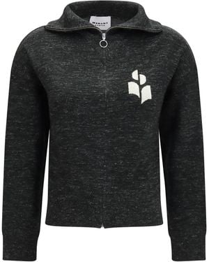 Isabel Marant Coxy High-Neck Sweatshirt Sweatshirts - Black