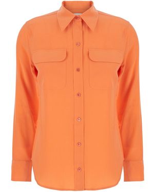 Equipment Signature Shirt With Pointed Collar - Orange