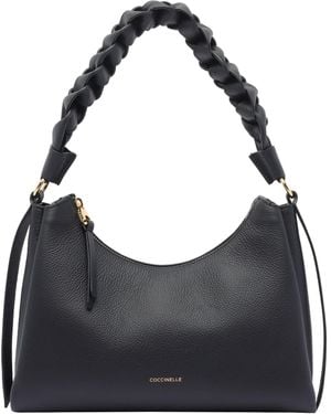Coccinelle Medium Boheme Grana Double Shoulder Bag - Black