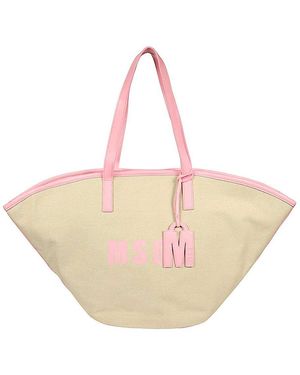MSGM Canvas Tote Bag - Natural