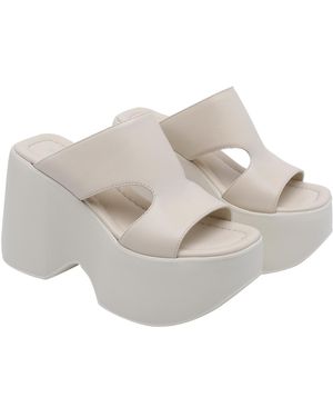 Vic Matié Sandals Calf Leather/Rubber Sole - Gray