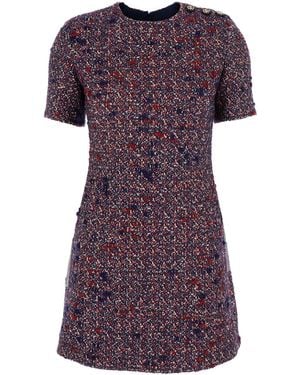 Gucci Dress With Logo Buttons On The Shoulder - Purple
